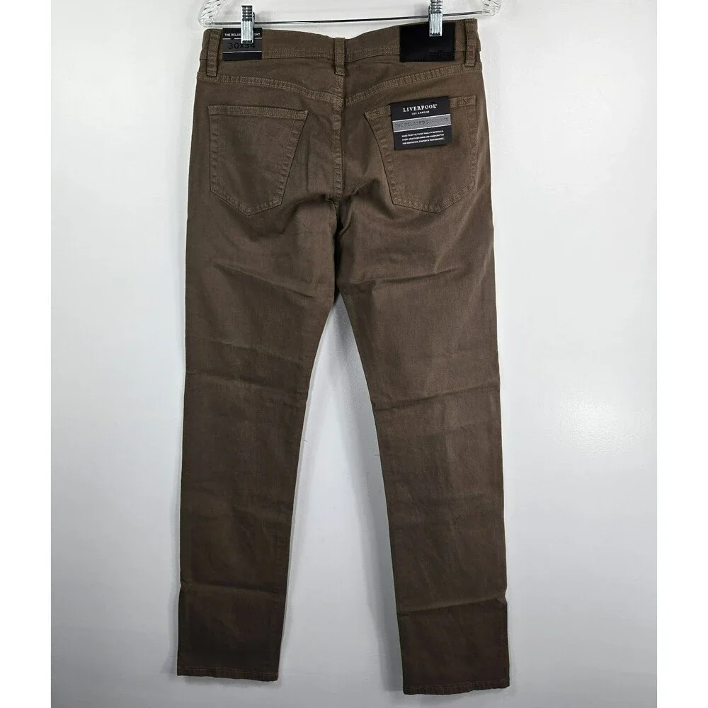 Liverpool Men's Size 30x34 Cub‎ Brown Relaxed Straight Jeans NWT